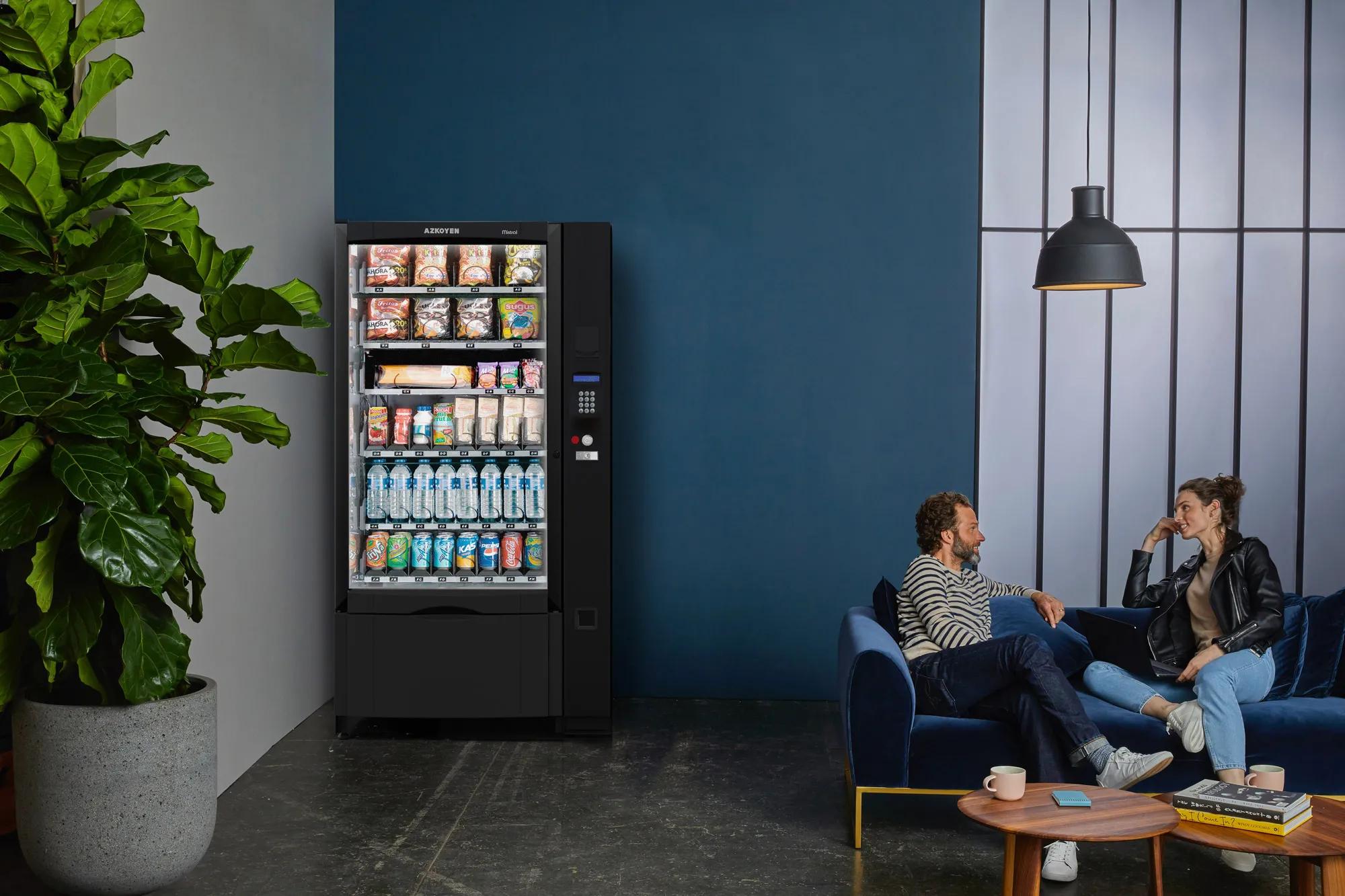 Best vending machine locations UK showing an Irelley combo vending machine placed in a high-traffic business location