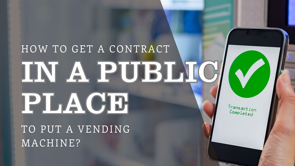 Vending machine contracts UK showing an operator shaking hands with a site manager to agree a placement deal for a vending machine in a workplace