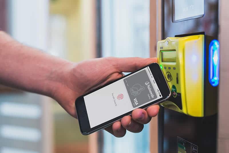 Vending machine contactless payment UK showing a card reader installed on an Irelley vending machine accepting Apple Pay and contactless cards