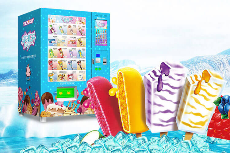Ice cream vending machine at a UK leisure centre with frozen treats