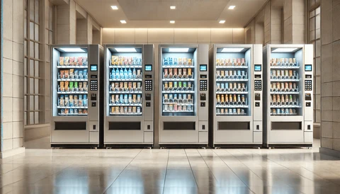 Technician servicing a vending machine to extend its lifespan in a UK office